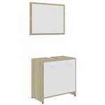 Conjunto de muebles de baño vidaXL aglomerado blanco y roble Sonoma