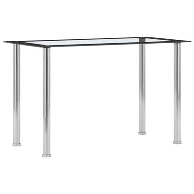 Vidaxl Negro Mesa De Comedor Vidrio Templado 120X60x75 Cm