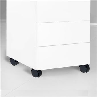 Emuca Ruedas para cajonera con placa de montaje, D.50 mm, Acero y plástico, Negro, 4 ud.