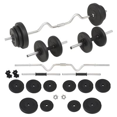 Juego De Pesas 30 Kg Barra Y Mancuernas, Vidaxl
