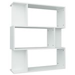 Estantería Vidaxl Madera artificial 800081 estanteríaseparador de ambientes aglomerado blanco 80x24x96 cm librería baja divisor espacios 3 niveles 6 cubos