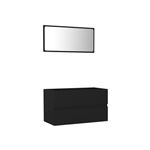 Conjunto de muebles de baño vidaXL 2 piezas aglomerado negro