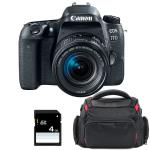 Canon EOS 77D + EF-S 18-55mm f/4-5.6 IS STM + Bolsa + SD 4Go