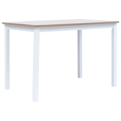 Mesa de comedor vidaXL de madera de caucho Blanco 114x71x75 cm