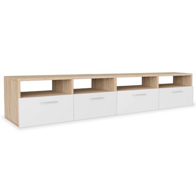 Mueble de salón para la TV vidaXL aglomerado 2 roble y Blanco