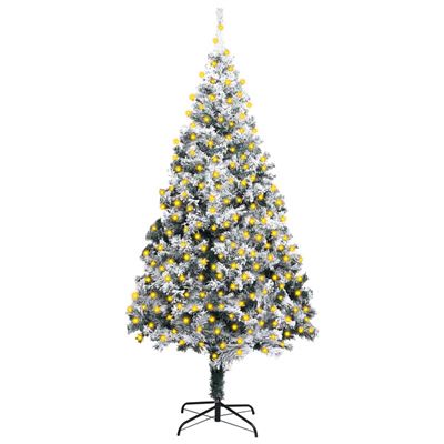 Árbol de Navidad vidaXL artificial LED PVC verde nieve flocado 300 cm