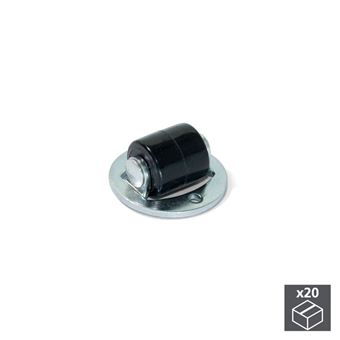 Emuca Ruedas para muebles, tapa giratoria, D.13 mm, Acero y plástico, 20 ud.