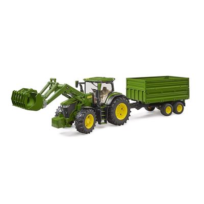 Tractor John Deere 7r 350 Con Cargador Frontal Y Tractor De Eje Tándem Bruder 03155