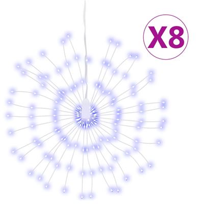 Vidaxl Azul Luces De Navidad De Estrellas 8 Uds 140 Led 17Cm