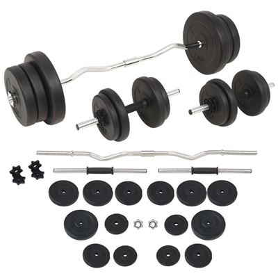 Juego De Pesas 60 Kg Barra Y Mancuernas, Vidaxl