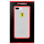 Carcasa iPhone 7 Plus / iPhone 8 Plus Licencia Ferrari Transparente Borde Rojo