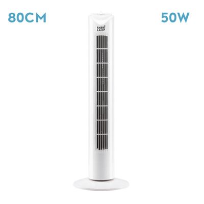 Ventilador De Torre Fabrilamp Tero Blanco 50w Oscilante Con Temporizador