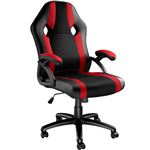 Tectake Oficina Deportiva asiento para pc ordenador acolchado ajustable en altura despacho racing gaming negrorojo goodman negrorojoblanco