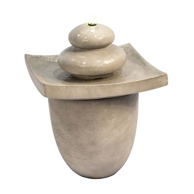 Piedras zen de exterior y fuente de dos niveles con luces LED - VFD8402-EU