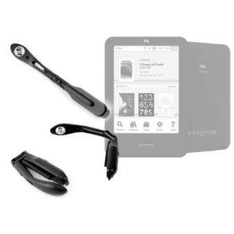 Luz LED De Lectura De Color Negro Para E-Book BQ Cervantes - Dispone De Clip De Enganche Para Adaptarlo A Su Dispositivo Por DURAGADGET