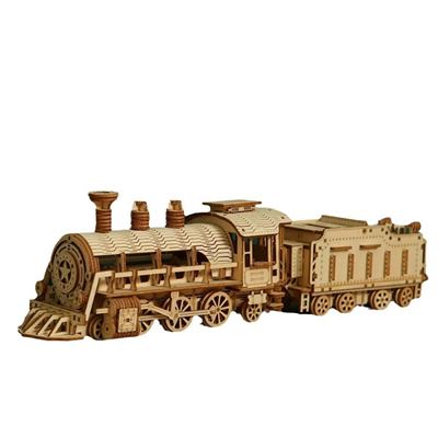 Maqueta Dam De Madera 3d, Diseño De Tren Con Movimiento Mecánico. 282 Piezas. Color: Madera