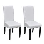 Sillas de comedor vidaXL 2 unidades cuero sintético blanco