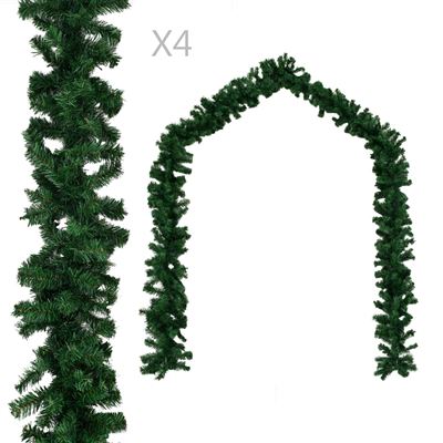 Guirnaldas de Navidad vidaXL 4 unidades PVC verde 270