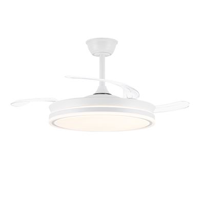 Ventilador De Techo Cristalrecord Led Smart Evo Regulable Con Control Remoto 72w 3cct 7920lm Ip20 Ø106cm Blanco