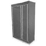 Armario ropero guardarropa de tela desmontable PrimeMatik, 110 x 45 x 175 cm gris doble con puertas enrollables