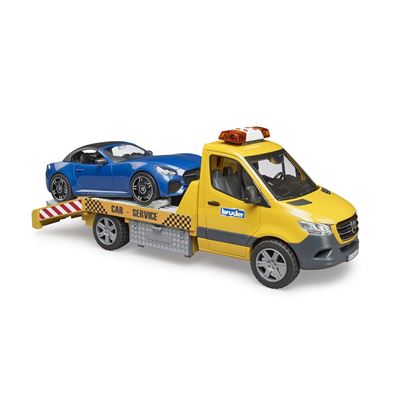 Transportador De Coches Mb Sprinter Con Módulo De Luz Y Sonido + Bruder Roadster Bruder 02675