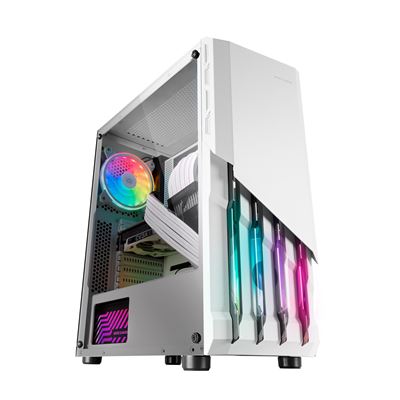 Acer Blanco Caja Pc Gaming Atx Mars Gaming Mc-X2 Frontal Acero Frgb, 2X Ventilador Frgb 12Cm