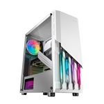 Caja PC Gaming ATX Mars Gaming MC-X2 Blanco, Frontal Acero FRGB, 2x Ventilador FRGB 12cm