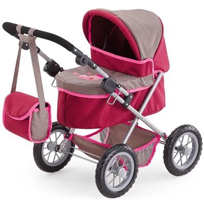Cochecito De Paseo Bayer Para Muñeca Trendy Grey Pink, Ajustable - 68 Cm