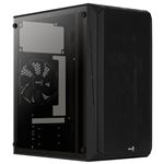 Caja PC MicroATX, Aerocool CS107 V1,Negro, Ventana lateral, Ventilador 120 mm