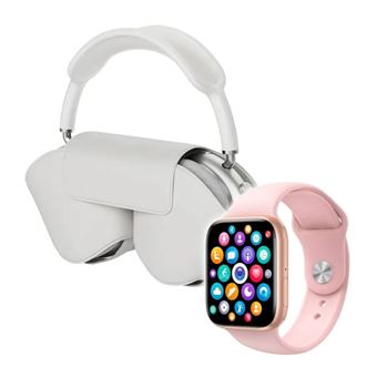Smartwatch y Auriculares Bluetooth Pack De Luxe Klack Watch 9 Max PRO Rosa/Blanco - 1