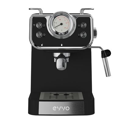 Cafetera Express Evvo Intensa Retro, 15 Bares, Cuerpo De Acero, Espressos Y Capuccinos, 950w, Doble Salida, Portafiltros, Depósito De 1,5 L, Calentamiento Rápido