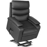 Sillón Relax Extra Acolchado Levanta Personas Gridinlux. Negro. 8 Motores de Masaje. 5 Modos. Elevación Automática con Mando. Función Calor Lumbar.