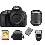 Nikon D5600 + AF-S 18-105MM F3.5-5.6G ED VR + SD 64Go + Bolsa + EN-EL14A Battery + SB700 Speedlight Negro