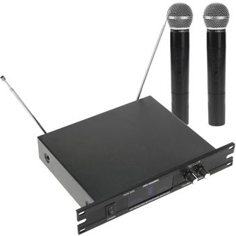 Micrófonos inalámbricos de mano BeMatik 2 unidades compatible rack 10"" VHF 200 - 280 MHz