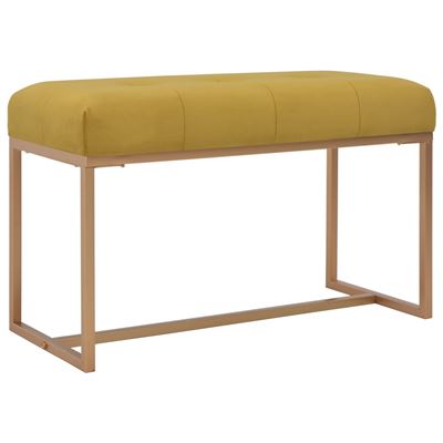 Vidaxl Mostaza Banco 80Cm Terciopelo