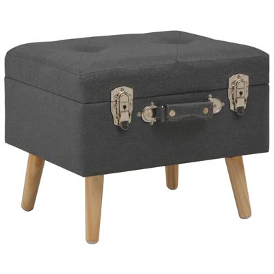 Vidaxl Gris/Oscuro Taburete De Almacenamiento 40 Cm De Tela