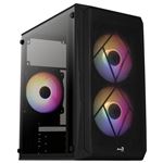 Caja PC MicroATX, Aerocool CS107 V2, Ventana lateral, 3x Ventiladores 120mm FRGB