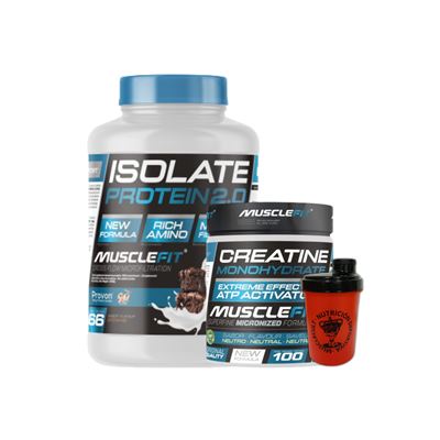 Pack Proteina Iso 2000g Brownie + Creatina 300g + Shaker (regalo) - Musclefit Musclecult Aumento Muscular