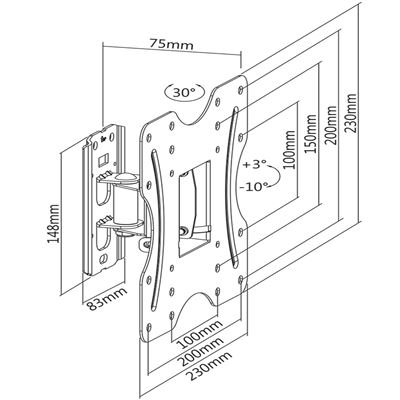 Soporte Pared Fersay Para Televisor 23 A 42 Pulgadas