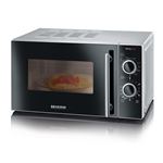 Microondas con grill Severin MW 7771 700W Grill 900W 20L Negro y Plateado