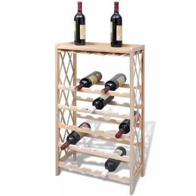 Botellero De Madera Con Bandeja, 25 Botellas