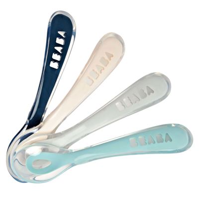 Cucharas Para Bebé Beaba Grupo 2 Drizzle Silicona 4 Unidades