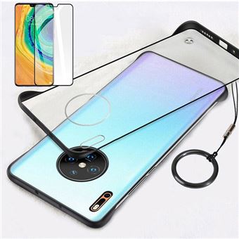 Kit Cristal Templado 5D full cover + Funda Invisible Bumper Huawei Mate 30 Pro 5G - 1