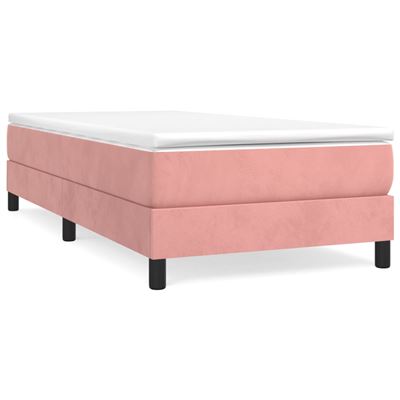 Vidaxl Rosa Estructura De Cama Box Spring Terciopelo 90X200cm