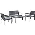 Conjunto de muebles de jardín 4 piezas Outsunny 113x65x78cm gris