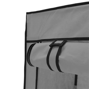 Armario ropero guardarropa de tela desmontable 70 x 45 x 155 cm gris -  Cablematic