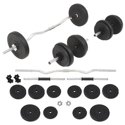 Juego De Pesas 30 Kg Barra Y Mancuernas, Vidaxl