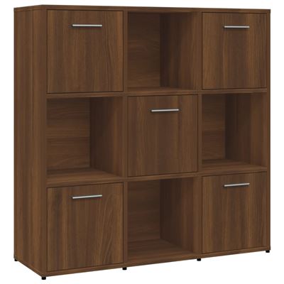 Vidaxl Marrón Estantería Madera Contrachapada Roble 90X30x90cm