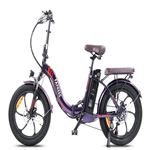 Bicicleta Eléctrica Fafrees F20 Pro Folding Plegable 36V 18ah Bateria Velocidad Maxima 25km/h Morado