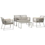 Conjunto de muebles de jardín 4 piezas Outsunny 116x68,5x79cm gris